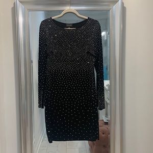 Xscape black, starlight beaded cocktail dress.  Size 12